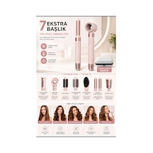 Thd01 Saç Şekillendirme Ve Kurutma Seti Saç Dalgalandırma 7in1 Hava Üflemeli Fön Makinesi Multi Styler Airwrap Compact Pembe