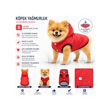 Köpek Yağmurluk S Beden Boyun Çapı 24 Cm Su Geçirmez Kapüşonlu Çıtçıtlı - Kırmızı