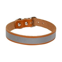 Cattie Reflektörlü Deri Kedi Boyun Tasması XL 1.5x28-32CM Camel