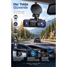 Ön Arka Kayıt 1080p Full Hd 180 Geniş Açı Şarjlı Kullanım