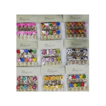 Dekoratif Renkli Ahşap Mandallar 3.5 Cm 10'lu Set Çok Renkli