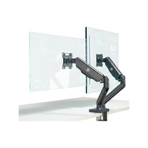 Std46024e 17-32 İkili Ergonomik Amortisörlü Monitör Kolu, Geniş Eğim +90 , 360 Pivot Vesa Stand Tutucu 2x9kg