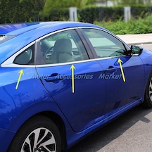 Honda Civic Fc5 Uyumlu Cam Kenar Krom Çerçevesi Çıtası Nikejal 20