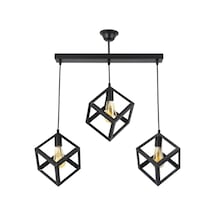 Rustik Retro Model Geometrik Sarkıt Metal Küp Avize İ
