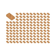 Yedek Parçalar: Plate 1x2: 100 Adet 1x2 Plate Parts Plaka Parçası Orta Nuga - Medium Nougat 3023