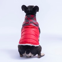 Kırmızı Plaid Ekose Desen Yelek Köpek Yeleği Köpek Kıyafeti Köpek Yağmurluk