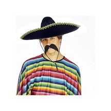 Sombrero Meksika Şapkası Mariachi Altın Şeritli Yetişkin Boy Çok Renkli