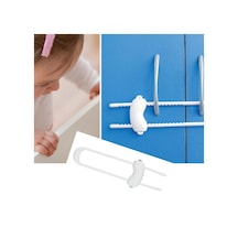 Çocuk Dolap Kilidi Raylı Dolap Kilidi Çocuk Emniyet Kilidi Beyaz