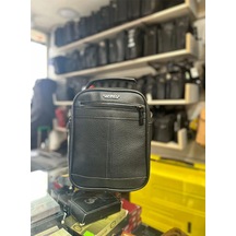 Trg Polo Siyah Sunni Deri Erkek El Omuz Çantası Siyah