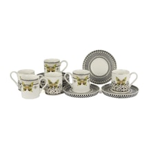 Mikasa Moor Monarch Siyah Beyaz 6lı Kahve Fincan Set 90cc Çok Renkli