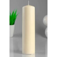 Silindir Krem Mum Lavanta Kokulu Genişlik 5 Cm - Yükseklik 30 Cm Krem