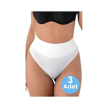 Uniquetrenders Kadın Dikişsiz Alt Karın Toparlayıcı String Külot Korse 3'lü Set Beyaz