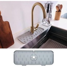 5dm-lavabo İçin Silikon Esnek Mat Musluk Sapı Damlama Tutucu Raf Mutfak Tezgahı Sıçrama Koruma