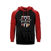 System Of A Down Eagle Colors Kırmızı Renk Reglan Kol Kapşonlu Sweatshirt Kırmızı