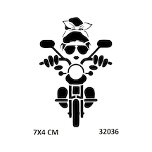 Airbrush Tattoo Motorcu Çılgın Kız Yapışkanlı Stencil Süsleme Ve Boyama Kalıbı