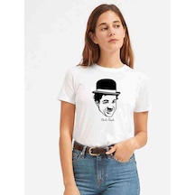 Charlie Chaplin Kadın Beyaz Tshirt