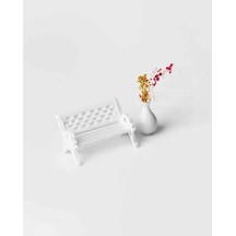 Eshel Maket Oturma Bankı ve Çiçekli Vazo--1/100--3 Lü