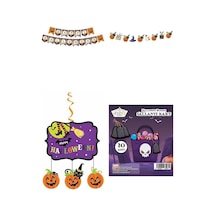 Happy Halloween Ev Süsleme Seti - Zikzak Banner, Dekoratif Banner, Tavan Süsü, Sallantı Kart 0 - 99