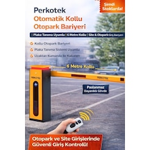 Perkotek 6 Metre Kollu Otomatik Otopark Bariyeri Plaka Tanıma Uyumlu Uzaktan Kumandalı Site Giriş Bariyeri