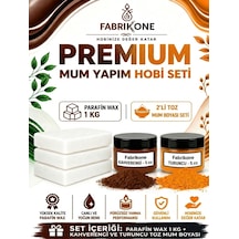 Premium Mum Yapım Hobi Seti - Parafin Wax 1 Kg - 2'li Toz Mum Boyası Seti - Kahverengi, Turuncu Bkfabpw1kg2kht Karışık