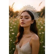 Crown Of Rays Gelin Tacı Kına Party After Taç Beyaz - 761373976 Beyaz
