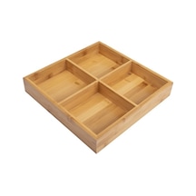 Sones Sıcak Tencere Bambu Tabak Bölmeli Tepsi Sebze Ahşap Tepsi Seti Orta Dört Izgara Bambu Tabak