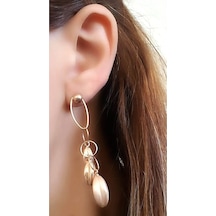 Italyan Tasarımı 925 Ayar Gümüş Rose Trend Sallantılı Küpe