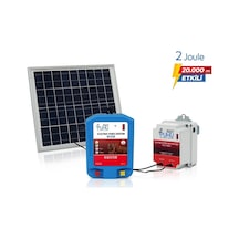 Puhu Ecos Güneş Enerjili Elektrikli Çit Cihazı 2 Joule 20w Panel + 12v/14ah Jel Akü