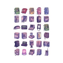 30 Adet Retro Japon Telefon Sticker Seti - Laptop, Defter, Telefon Kılıfı Çok Renkli