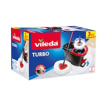Vileda Turbo Pedallı Temizlik Seti Mikrofiber Paspas, Teleskopik Sap Ve Döner Sıkma Kovalı
