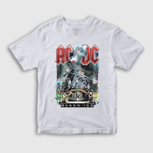 Presmono Unisex Çocuk Black Ice Train Ac/dc T-shirt Beyaz