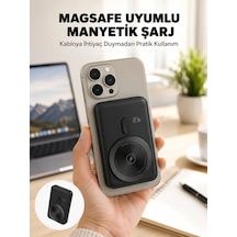 Kablosuz Ve Kablolu Kullanım Sunan Taşınabilir Powerbank Yeni Nesil Antrasit Melanj