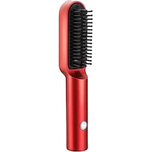 Yucama Kolay Ve Güvenli Seramik Saç Düzleştirici Fırçası 360 Dere - Kırmızı