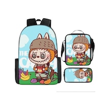 Wawashop Labubu Büyük Kapasiteli Ilkokul Öğrenci Okulu 3'lü Set Bq33n3 Renkli