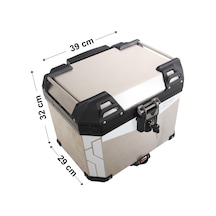 GP Kompozit Universal 37 lt Alüminyum Motosiklet Çantası Gri