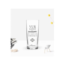 Kişiye Özel Renkli Baskılı Vur Kadehi Ustam Tasarımlı Rakı Bardağı