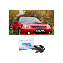 Honda Civic İes Led Xenon Uzun Kısa Far Ampulü H4 Ultimate 9500 Lumens Yeni Seri Beyaz 1996-2004