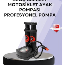 Basınç Göstergeli Ayak Pompası Bisiklet, Motosiklet Ve Araç Uyumlu