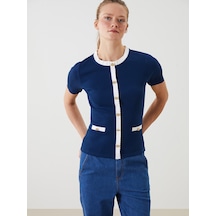Lcwaıkıkı Classic Lacivert Bisiklet Yaka Kadın Bluz