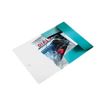 45990051 Wow A4 İnce Lastikli 3 Katlı Dosya, Metalik Buz Mavisi, 150 Sayfa Kapasiteli