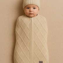 Bistyle Baby İn Swadding Triko Kundak 75108 Bej Bej