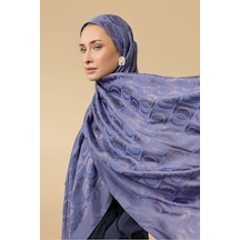 Imannoor Dama Desen İndigo Naia Pamuk Şal 70x200 İndigo
