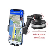 Robot Kollu Çok Eklemli Araç İçi Telefon Tutucu Süper Güçlü Vakumlu Otomatik Kilitli Mt6078 Siyah İle Uyumlu 2 Mixed