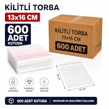 13x16 Cm Kilitli Poşet Kilitli Torba Şeffaf Zipli Torba 600 Adet - Dayanıklı Ve Sızdırmaz