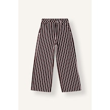 Defacto Wide Leg Çizgili Gabardin Pantolon Kız Çocuk I2724a826aubn341 Kahve-bn341