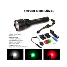 Watton Wt-150 Profesyonel P50'led 3.000 Lümen Şarjlı Av Feneri Siyah