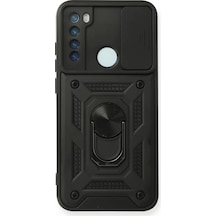 Newface Xiaomi Redmi Note 8 Kılıf Pars Lens Yüzüklü Silikon - Siyah