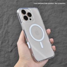 Iphone 15 Pro Şeffaf Kılıf Magsafe Manyetik, Sararmaz Silikon, Darbe Korumalı, Kamera Korumalı, Tpu Malzeme, Kablosuz Şarj Uyumlu