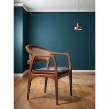 Kensington Rattan İskandinav Ahşap Sandalye Ceviz