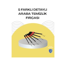 Mey İthalat 5 Boy Fırçalı Araba Temizlik Seti-derin Temizlik Sağlayan Yumuşak Fırçalar